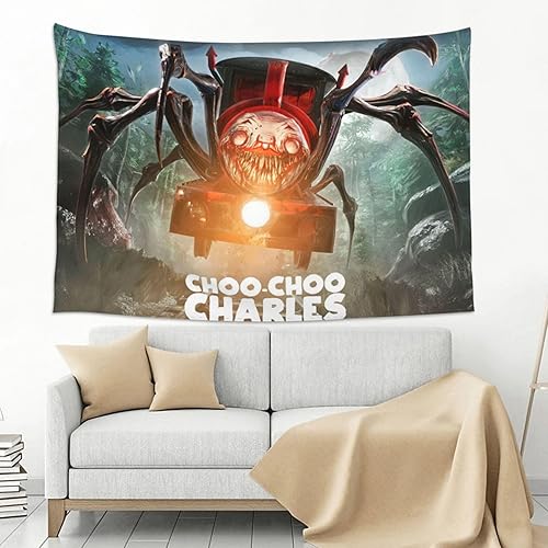 Miniatura 3 de Choo-Choo - Tapiz de Charles para colgar en la pared, decoración del hogar, manta de pared, dormitorio, sala de estar, dormitorio, póster de telón
