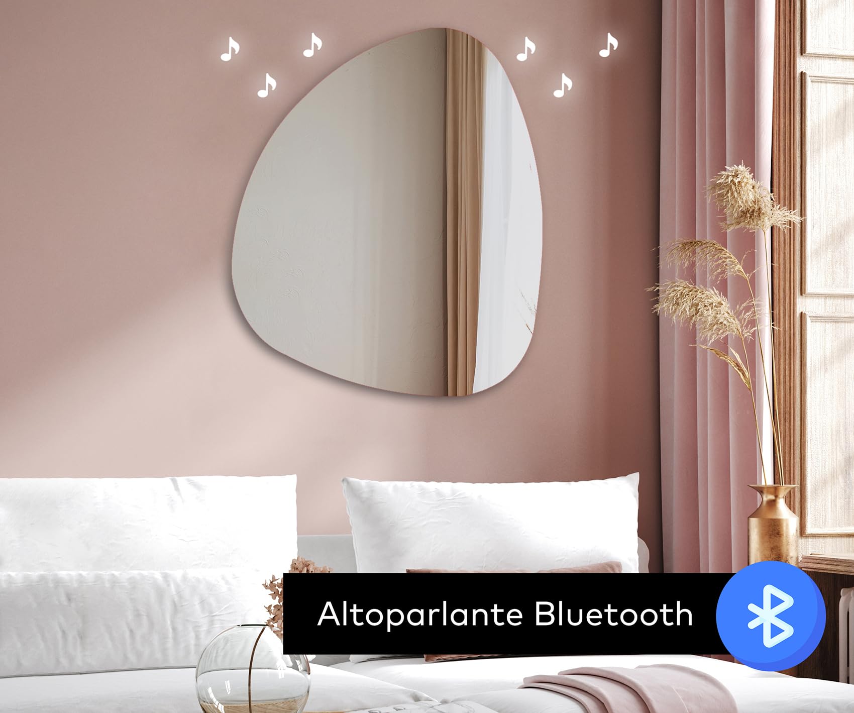 A ARTFORMA decorativi Specchio LED da parete forme particolari 64x64 cm | su Misura | moderno specchi con illuminazione, retroilluminato | JAJ221