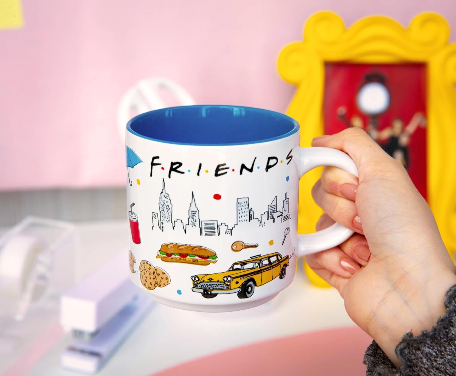 Silver Buffalo Friends Icons Ceramic Coffee Mug | Large Cup For Espresso, Tea | Holds 13 Ounces