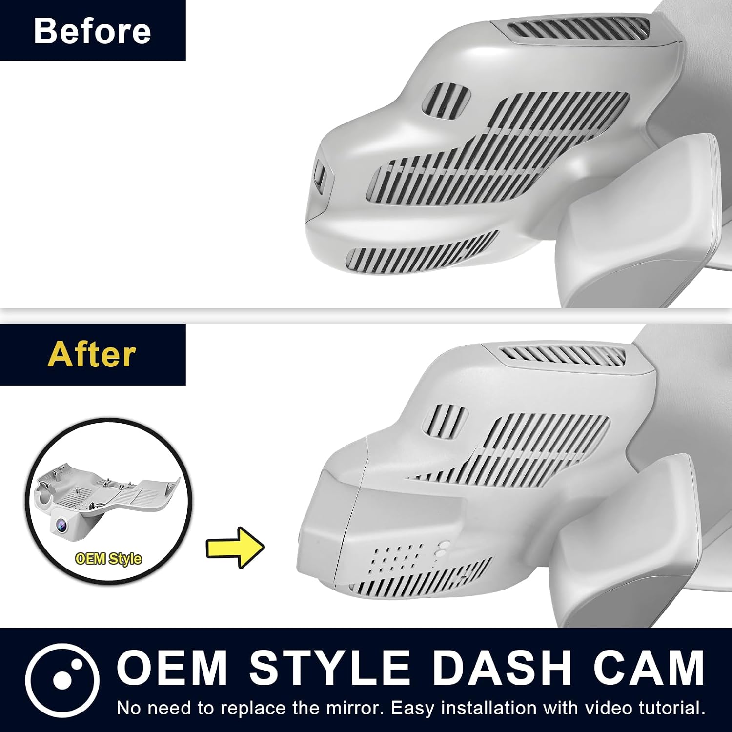 mangoal 4K Dash Cam for Mercedes-Benz E-Class W213 Gen5 E-Class 2017-2023 & E53 E63 AMG 2018-2024(Model C Gray), OEM Look, UHD 2160P, WiFi & APP, Loop Recording, GPS, Easy to Install, 64GB Card