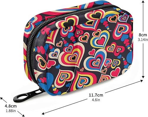 Miniatura 3 de Naanle Pastillero de corazones para 7 días, bolsa organizadora de píldoras de viaje con cremallera, estuche semanal portátil, bolsa de píldoras de