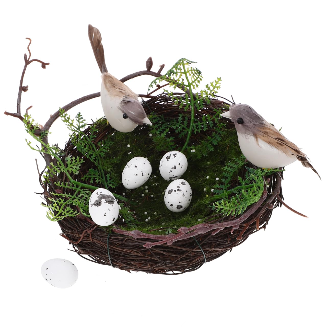 Amazon.co.jp: Cabilock Spring フェイク 鳥の巣 鳥の巣 20cm 卵付き