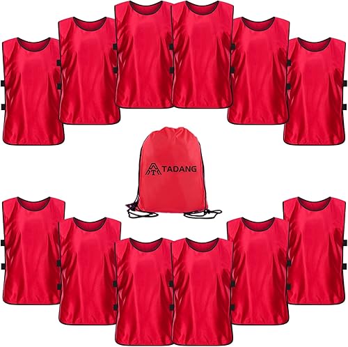 TADANG Scrimmage - Chalecos de práctica de equipo para entrenamiento de fútbol, camiseta de baloncesto con cinturón para adultos y niños (paquete de