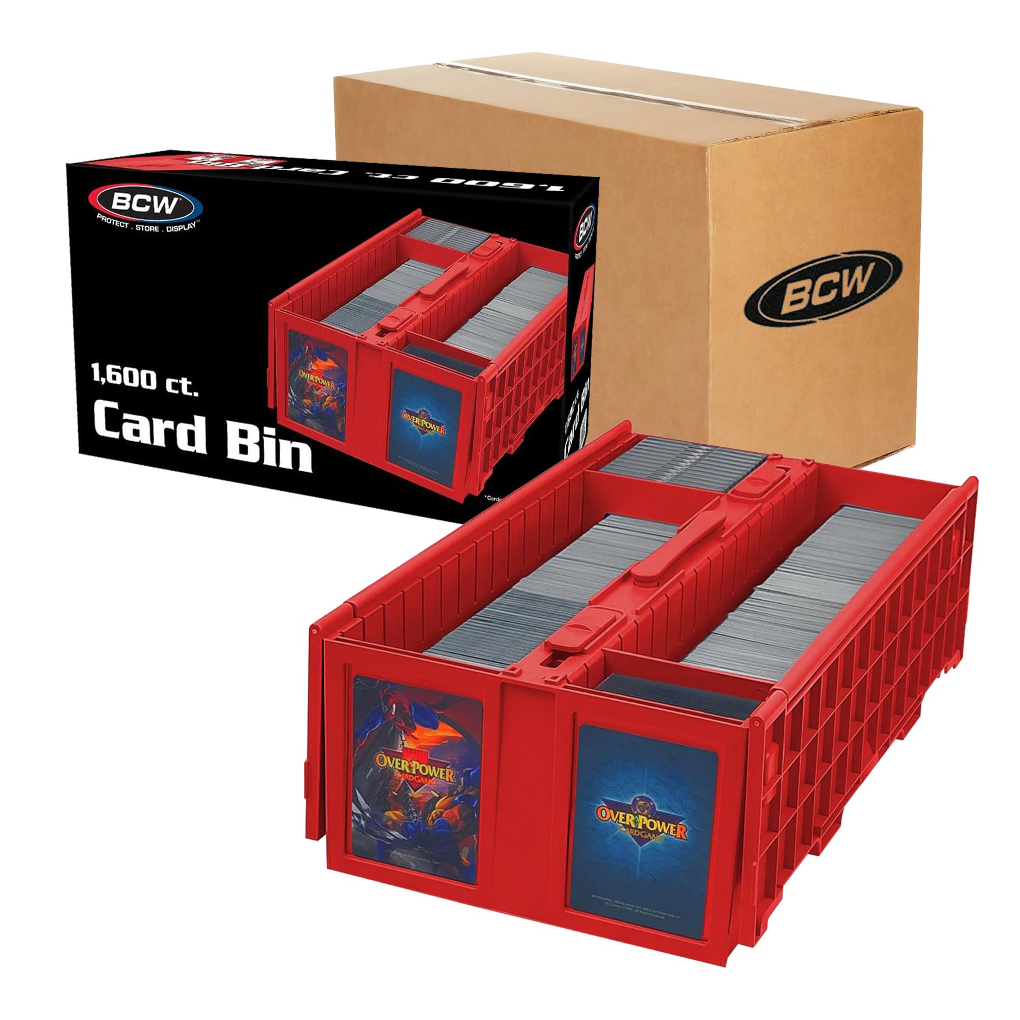 BCW Collectible Card Bin Holds up to 1600 Cards 6 Pack Red Large