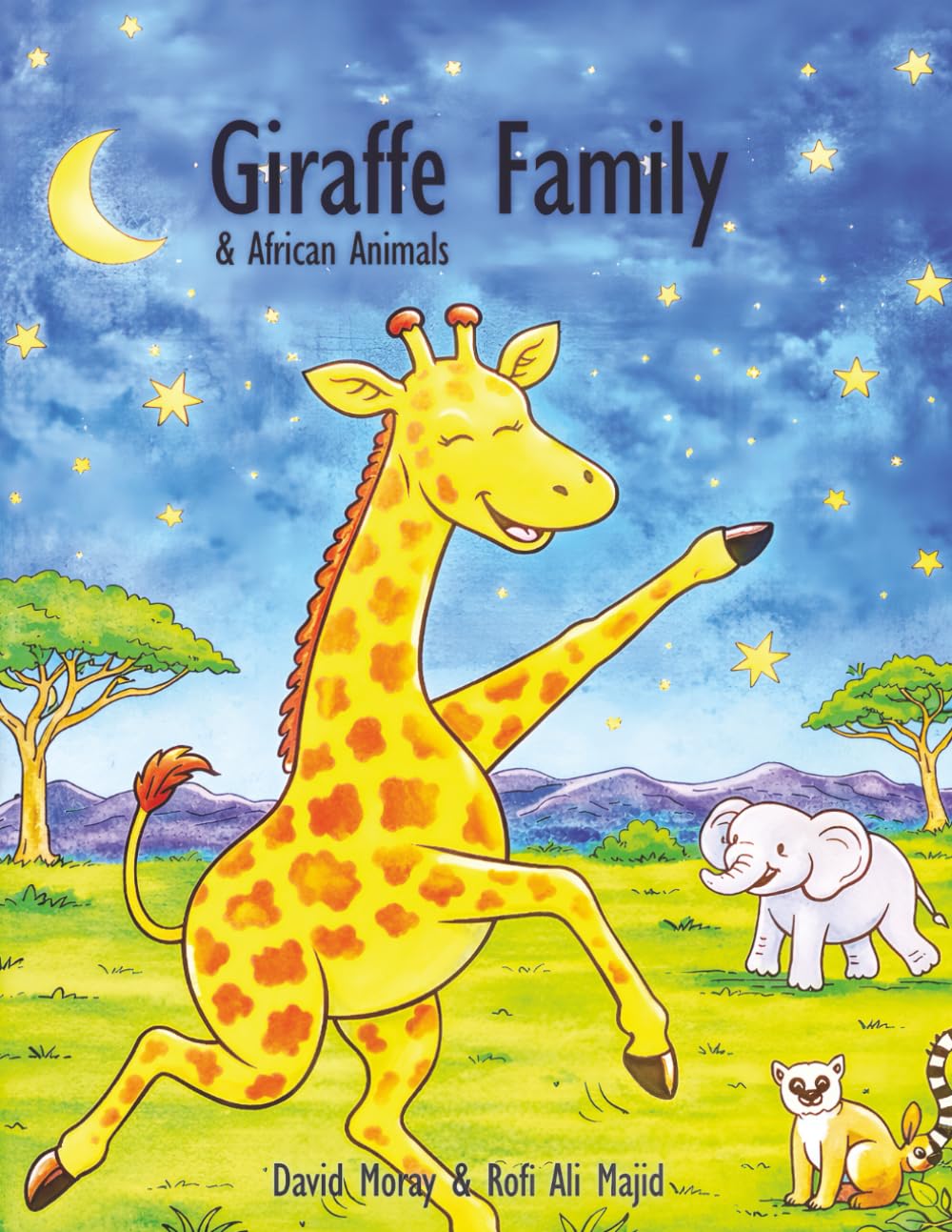 Giraffe Family & African Animals: Premium Coloring Book with Story, Amazing Facts and Educational Infographic
