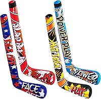 Deekin 24-Pack 32" Inflatable Hockey Sticks - 4 Trendy Styles, Funny Blow Up Party Favors & Sports Birthday Decorations