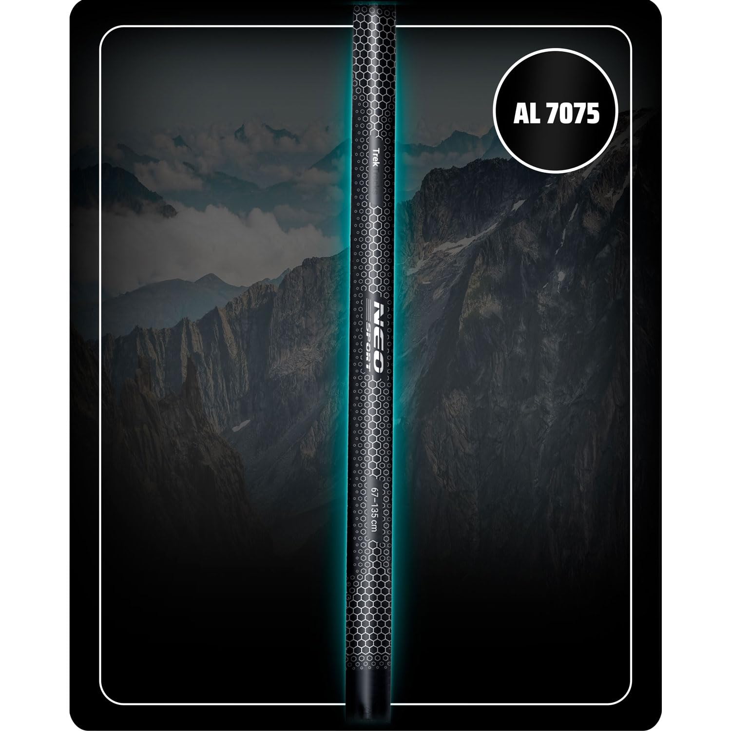 Neo-Sport Bastoncini da Trekking per Camminare Nordic Walking Regolabile 65-135 cm Manico in Sughero in Alluminio 1 Paio Nero