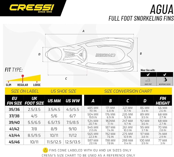 CRESSI Agua Pinne a Scarpetta Leggere per Snorkeling Nuoto e Attività Acquatiche con Calzata Automatica Morbida in Termo-Gomma e Pinna Reattiva – Design Italiano Prodotto in Italia - 5