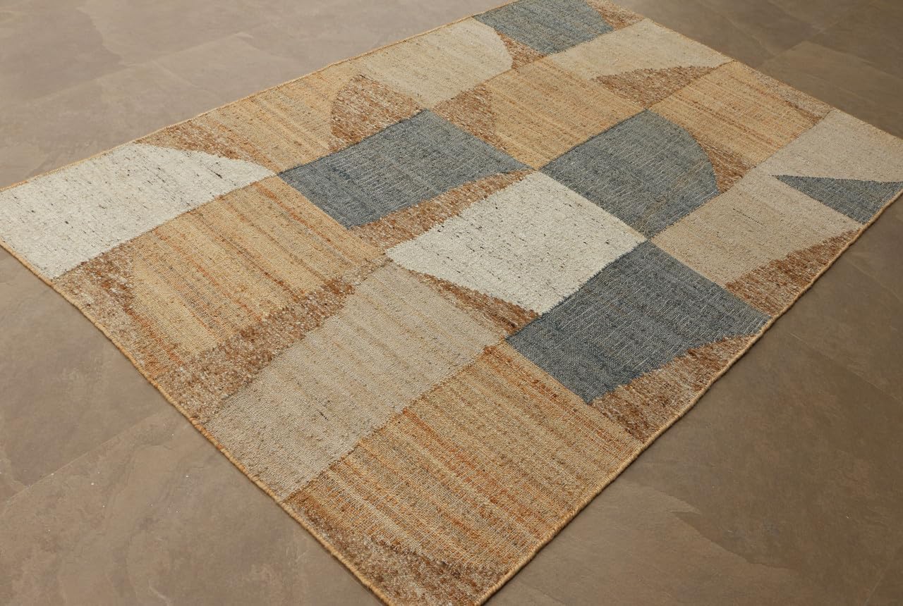 Barlow Handmade Natural Fiber Traditional Area Rug – Soft Texture, Durable Weave, Decorative Rug for Living Room & Bedroom