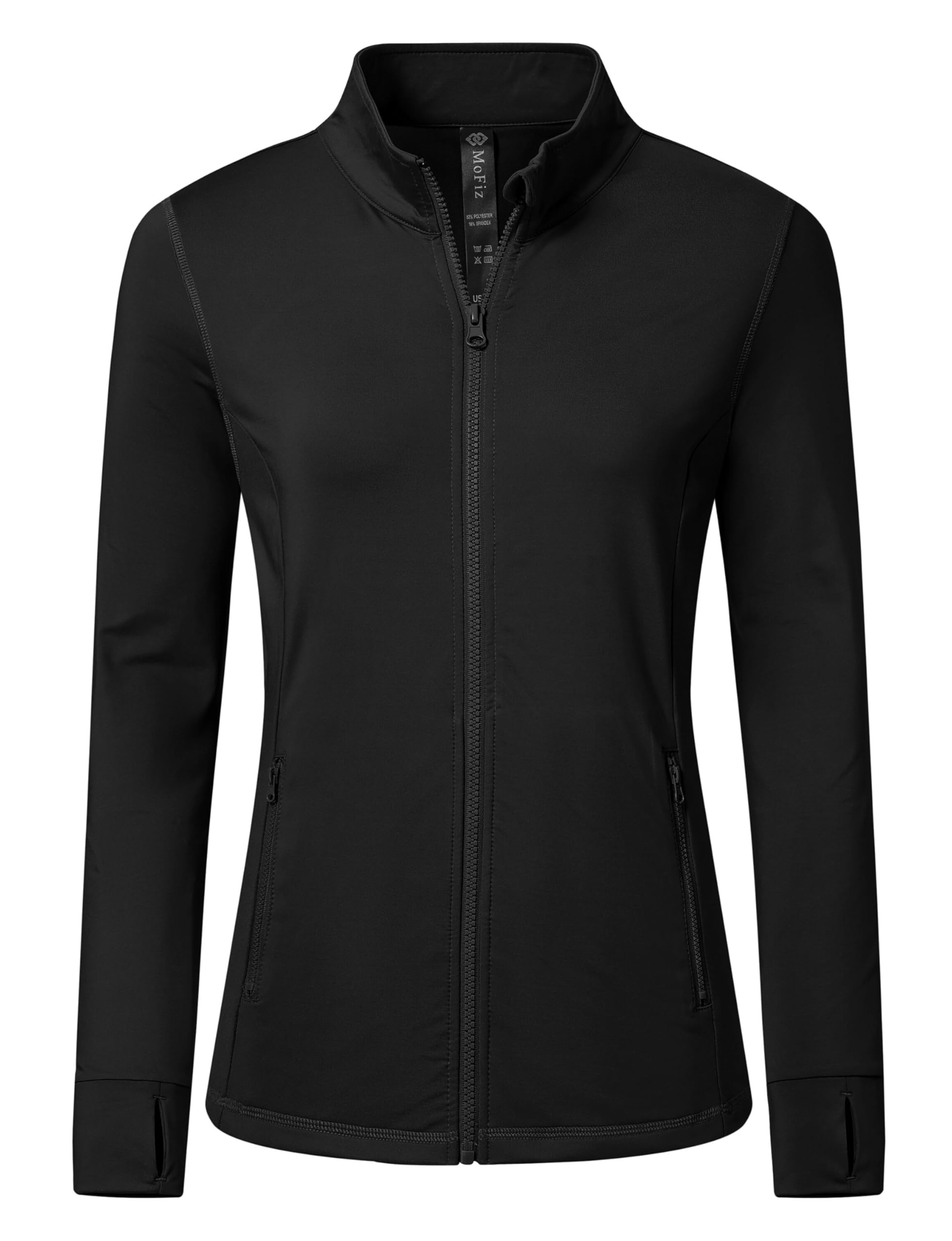 MoFiz Sportjacke Damen Leicht Trainingsjacke Mikrofleece Sweatjacke Wandershirt mit Reißverschluss