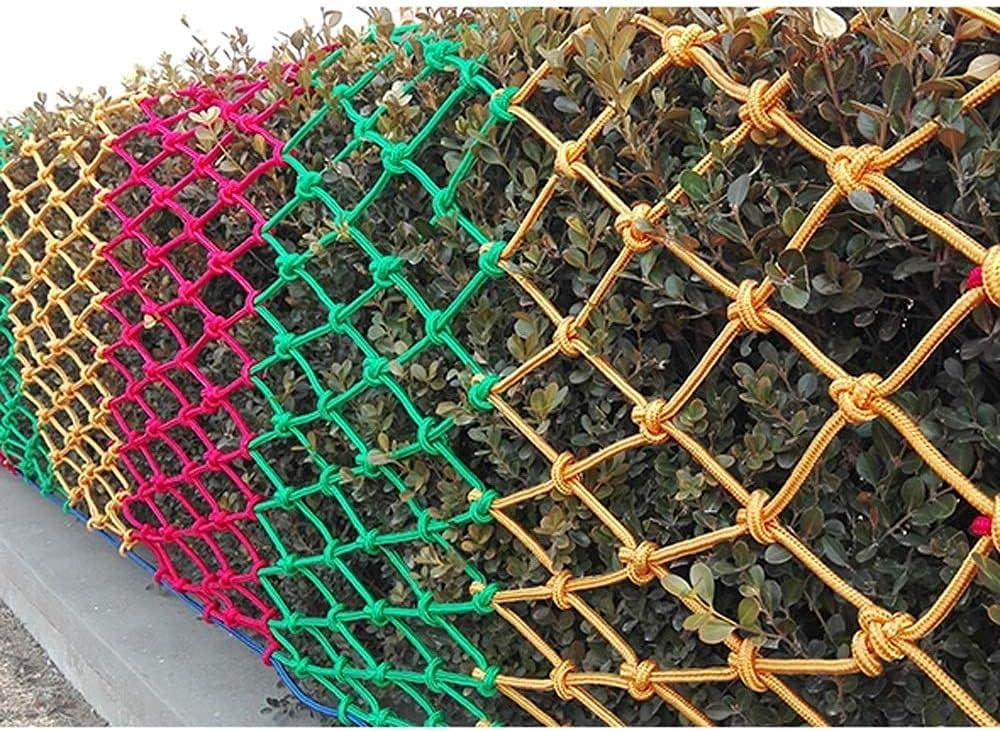 Decorative Rope Netting for Indoor or Outdoor, Protective Net Rope Net Garden Climbing Net Multi-Color Stitching Net Kids Outdoor Climbing Net Balcony Stair Safety Net Decoration C