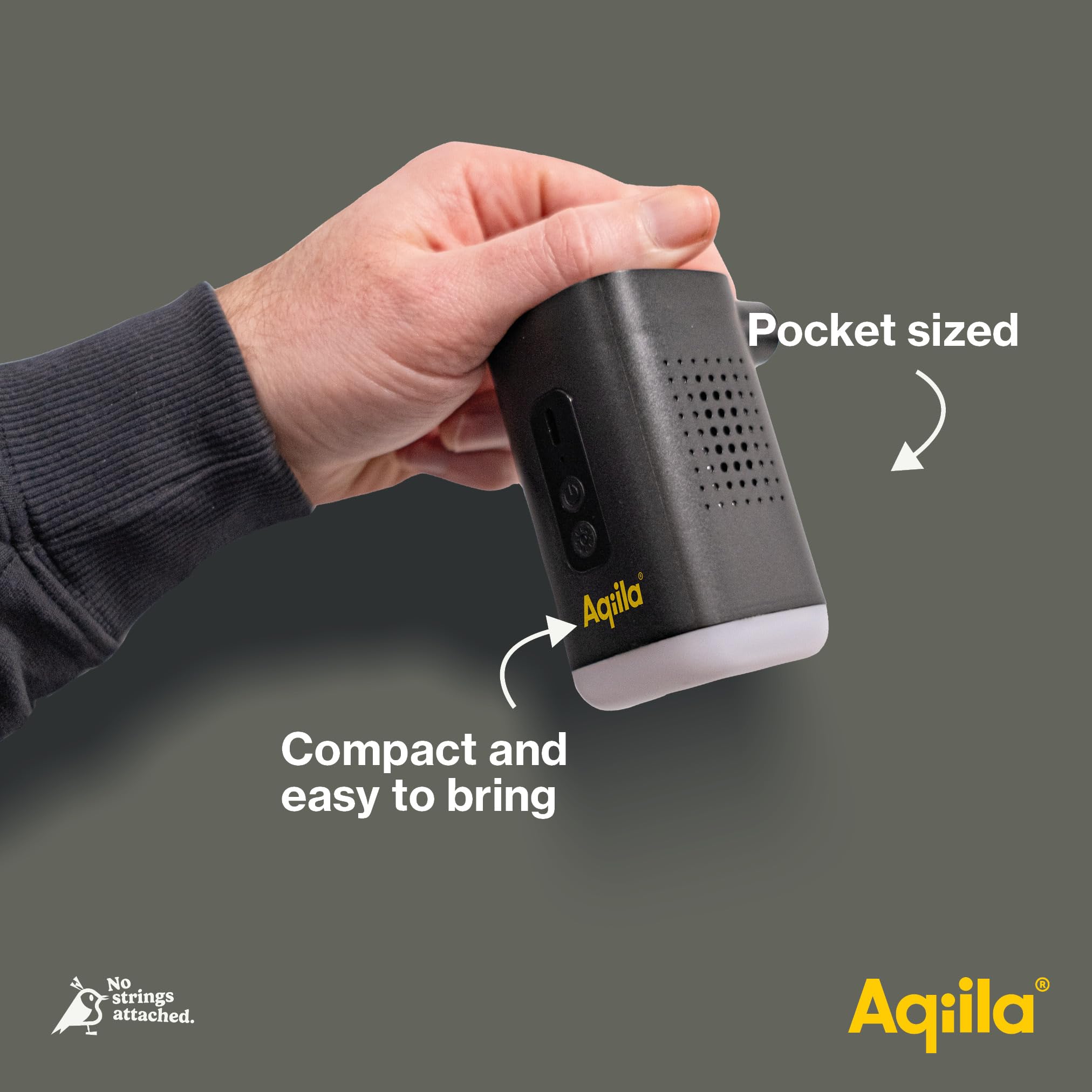 Airbird C2 - Pompa d'aria portatile e compressore ad alte prestazioni con amplificatore tascabile, impostazione rapida e spegnimento automatico, gonfiatore preciso di materassi e palloncini