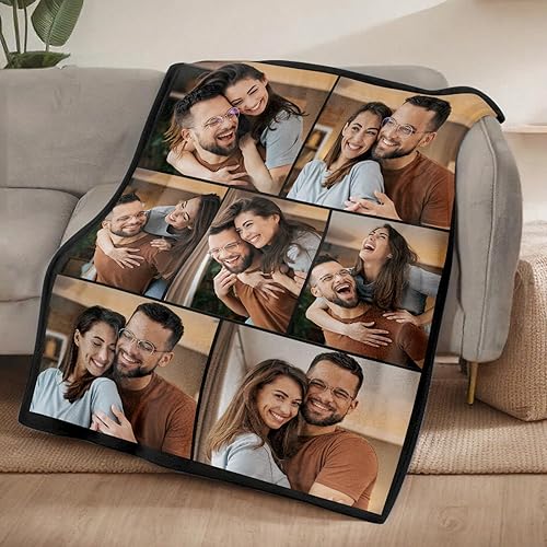 Miniatura 2 de Manta personalizada con imagen, manta personalizada con foto, manta de forro polar con texto personalizado para novia, novio, esposa, marido, pareja