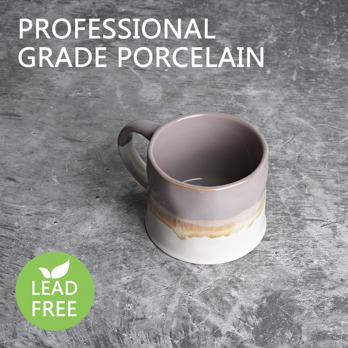 Bosmarlin Large Stoneware Coffee Mug Set of 2, Big Tea Cup for Office and Home, 15Oz, Dishwasher and Microwave Safe (Purple, 2) - Image 3