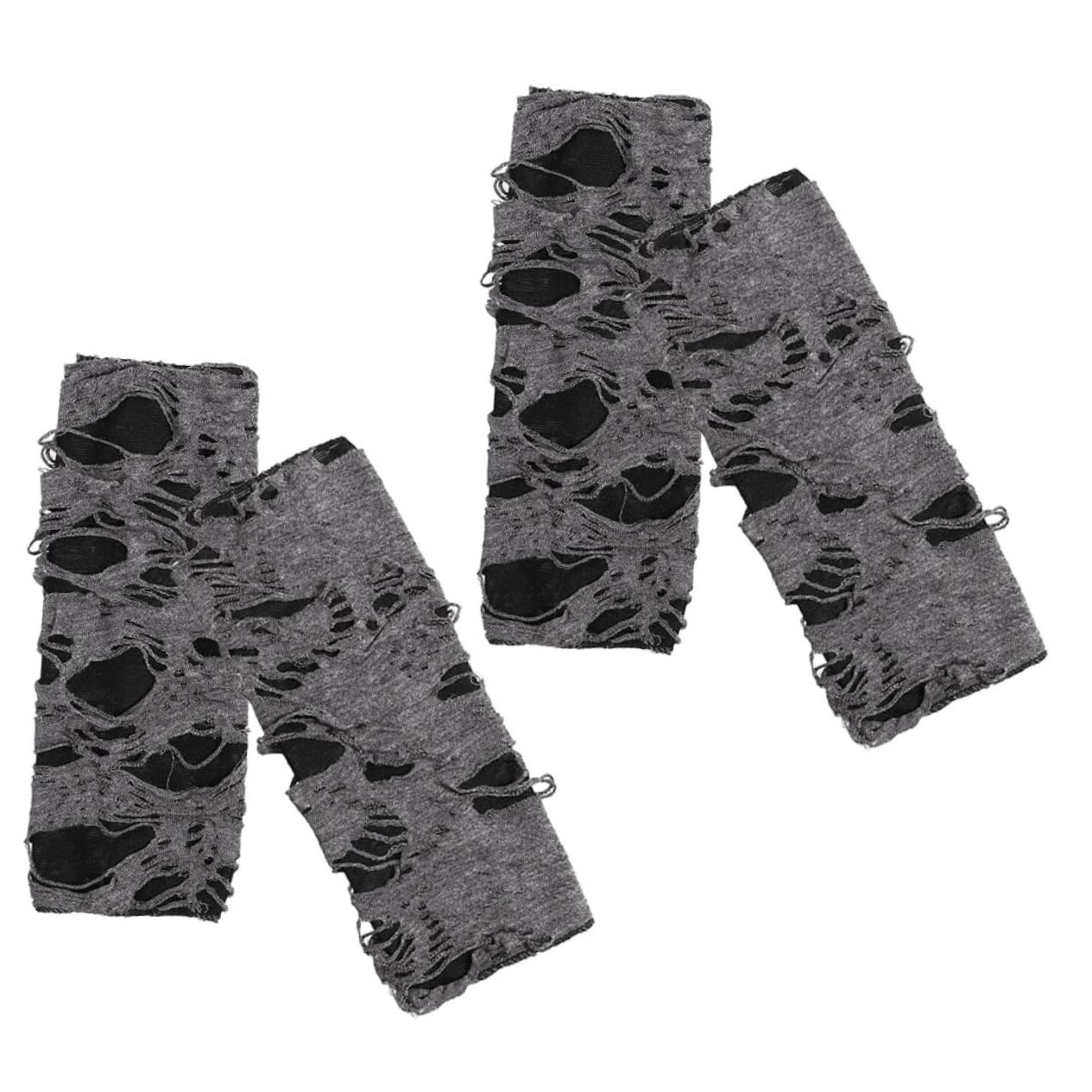 Holibanna 3sets Fingerless Gloves Punk Style Black for Halloween Costume Party Comfortable Cotton Polyester 2pairs*3