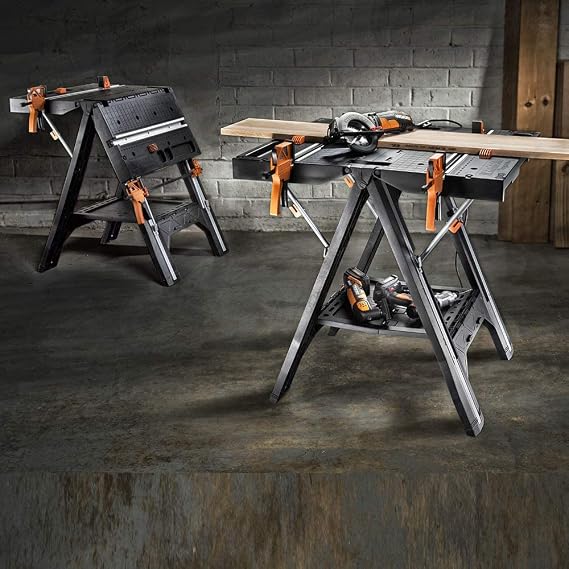 WORX WX051 Multifunctional Foldable Workbench + 2 Pieces Trigger Torture