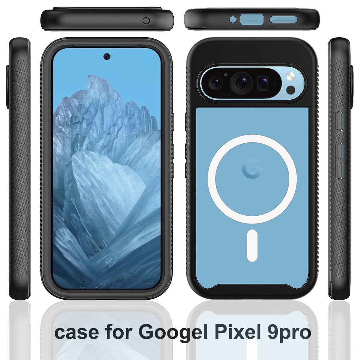Schutzhülle für Google Pixel 10 (Farbe: Schwarz), transparente harte Rückseite, harte Silikonhülle