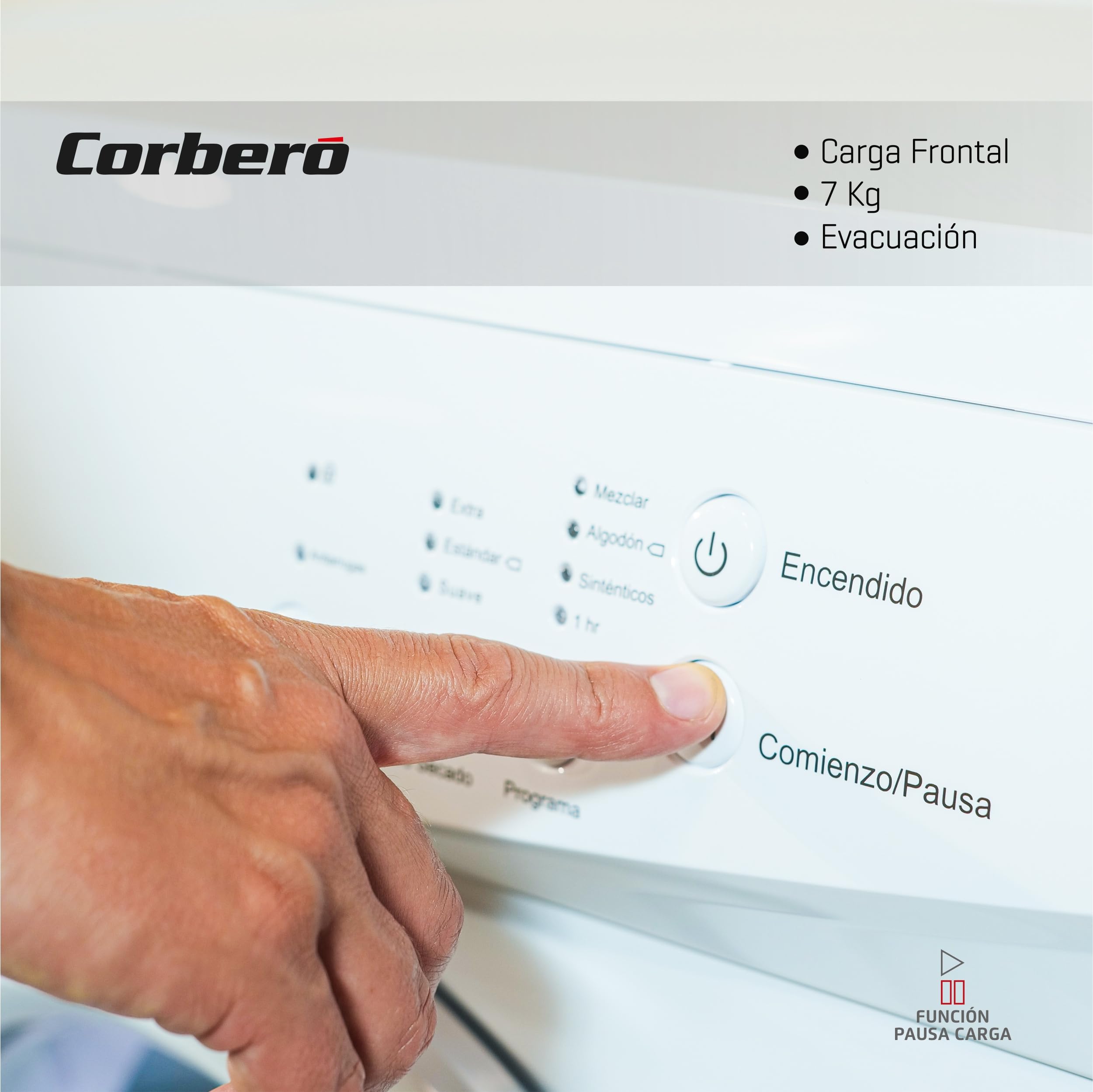 Corberó - Secadora de Evacuación | CSVE710W | 7 Kg | Carga Frontal | Indicadores LED | 4 Programas | Función Antiarrugas | 69 dB | Apertura 180º | Blanco