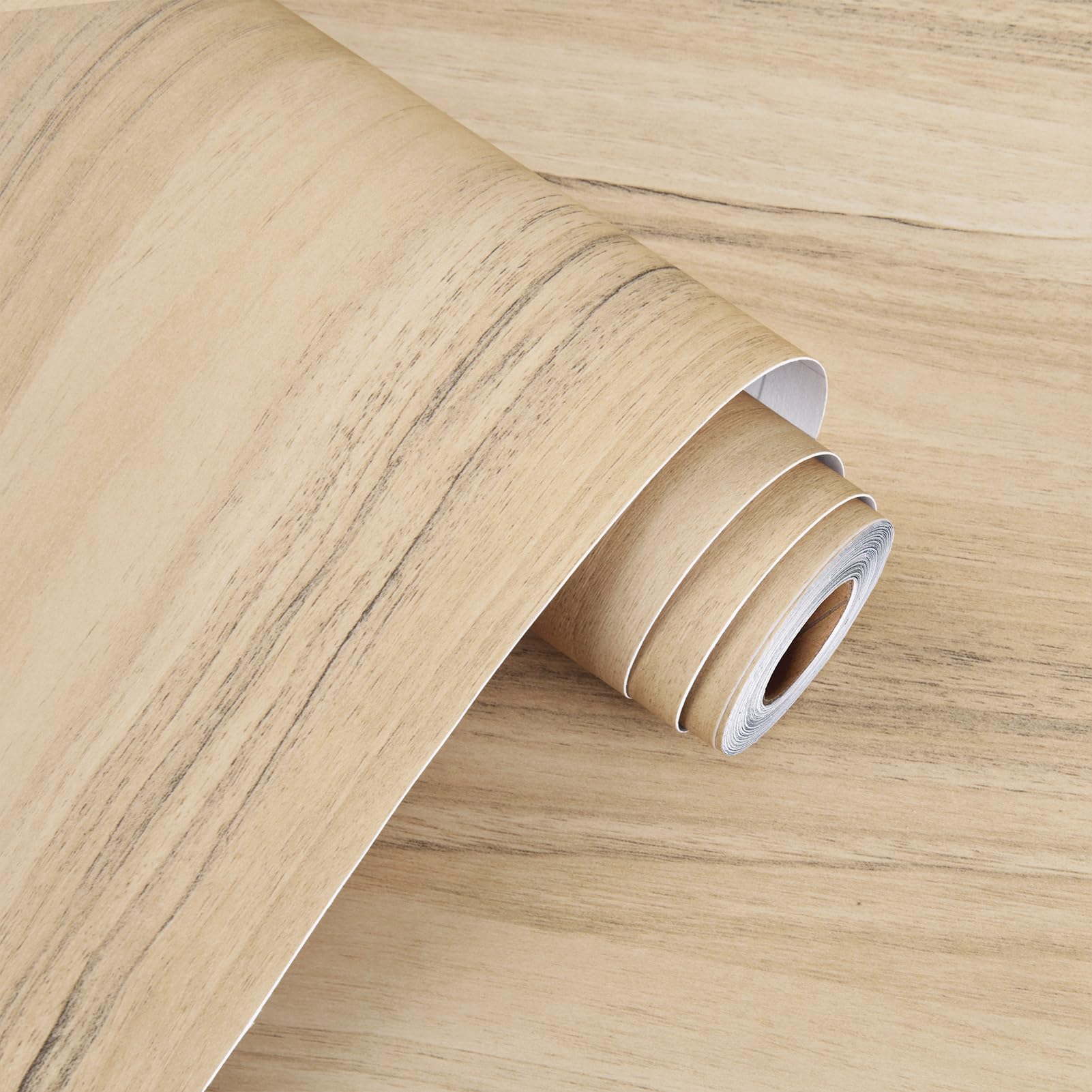 WESTICK Papel de contacto de grano de madera claro para encimeras de despegar y pegar, papel tapiz de madera impermeable para armarios de cocina, papel de contacto de madera autoadhesivo para