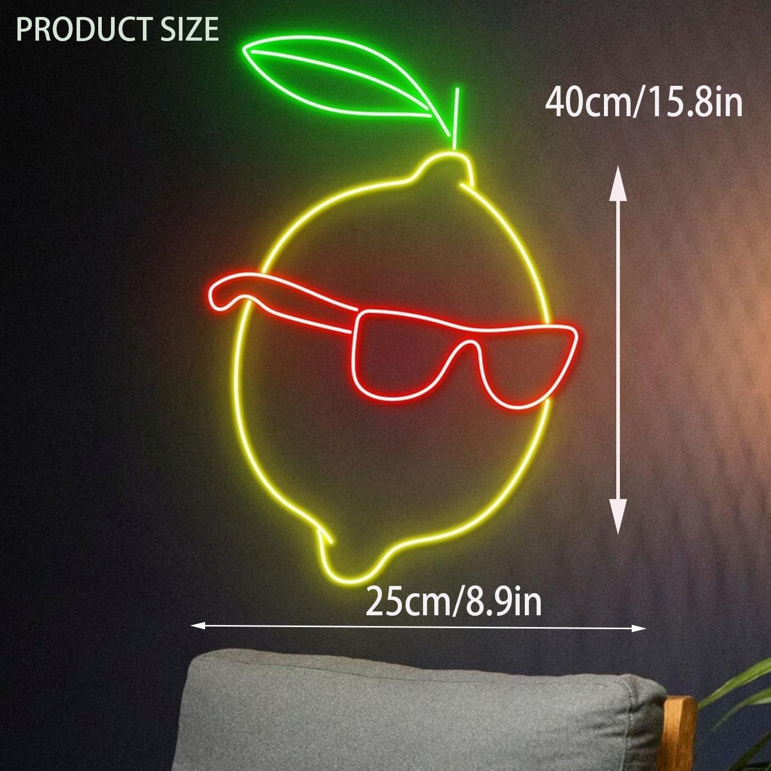Lemon slice neon sign, Lemon kitchen light decor, Lemon neon sign, Lemon kitchen neon decor
