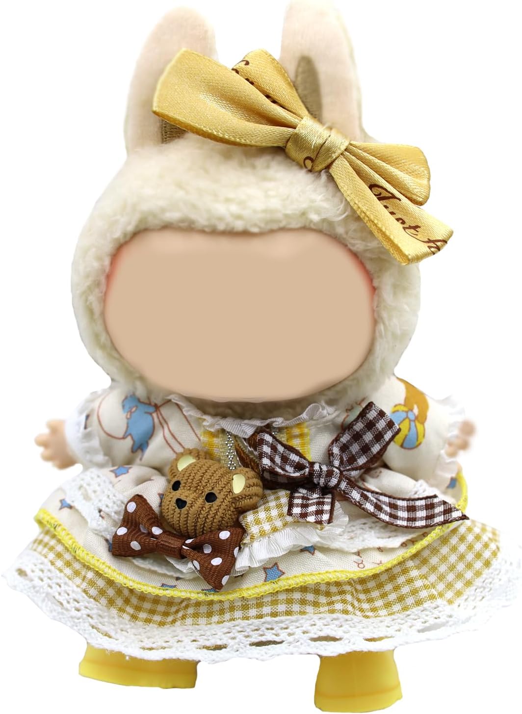 17cm Doll Clothes Set Compatible with Labubu, Luxury Chic Handmade Dolls Outfit with Dolls Camera Shoes, Dress up Unique Style Cute Nice Hat Clothes Accessories Suit (No Doll)