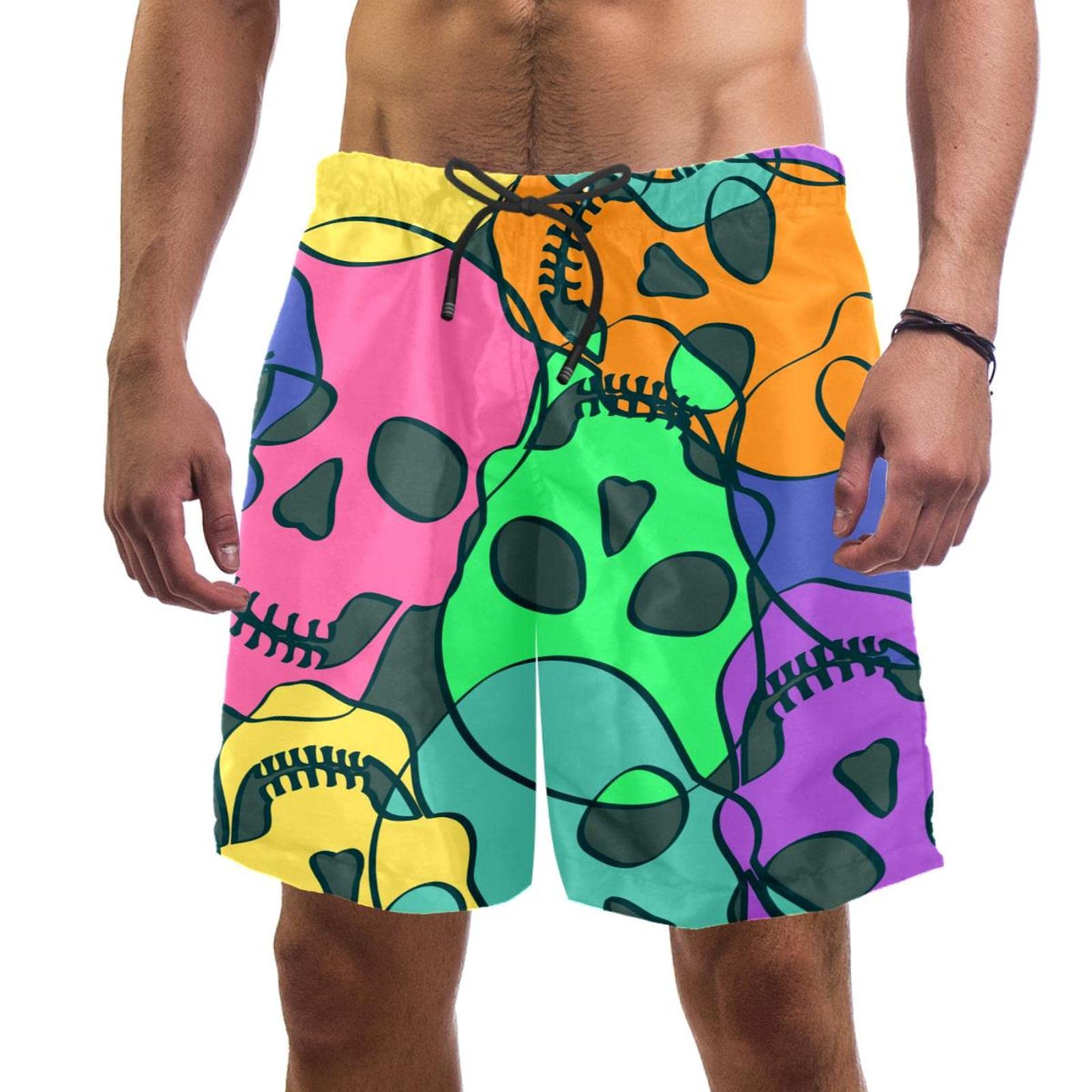 Maillots de bain hommes JDEZ colorés à têtes de mort - 6