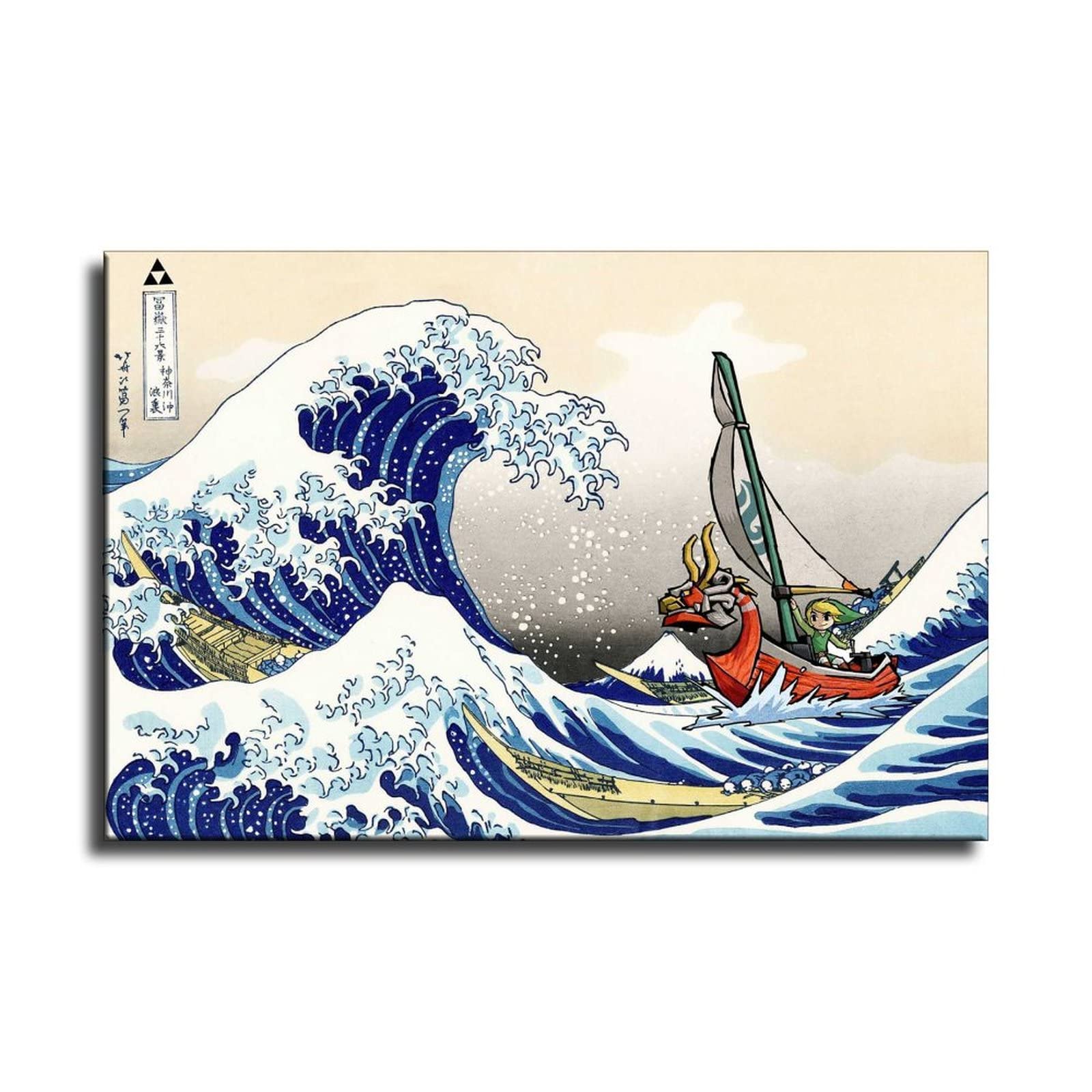 The Great Wave Off Kanagawa Dartboard with Darts Poster Decorative Painting Canvas Wall Art Living Room Posters Bedroom Painting 16x24inch(40x60cm)