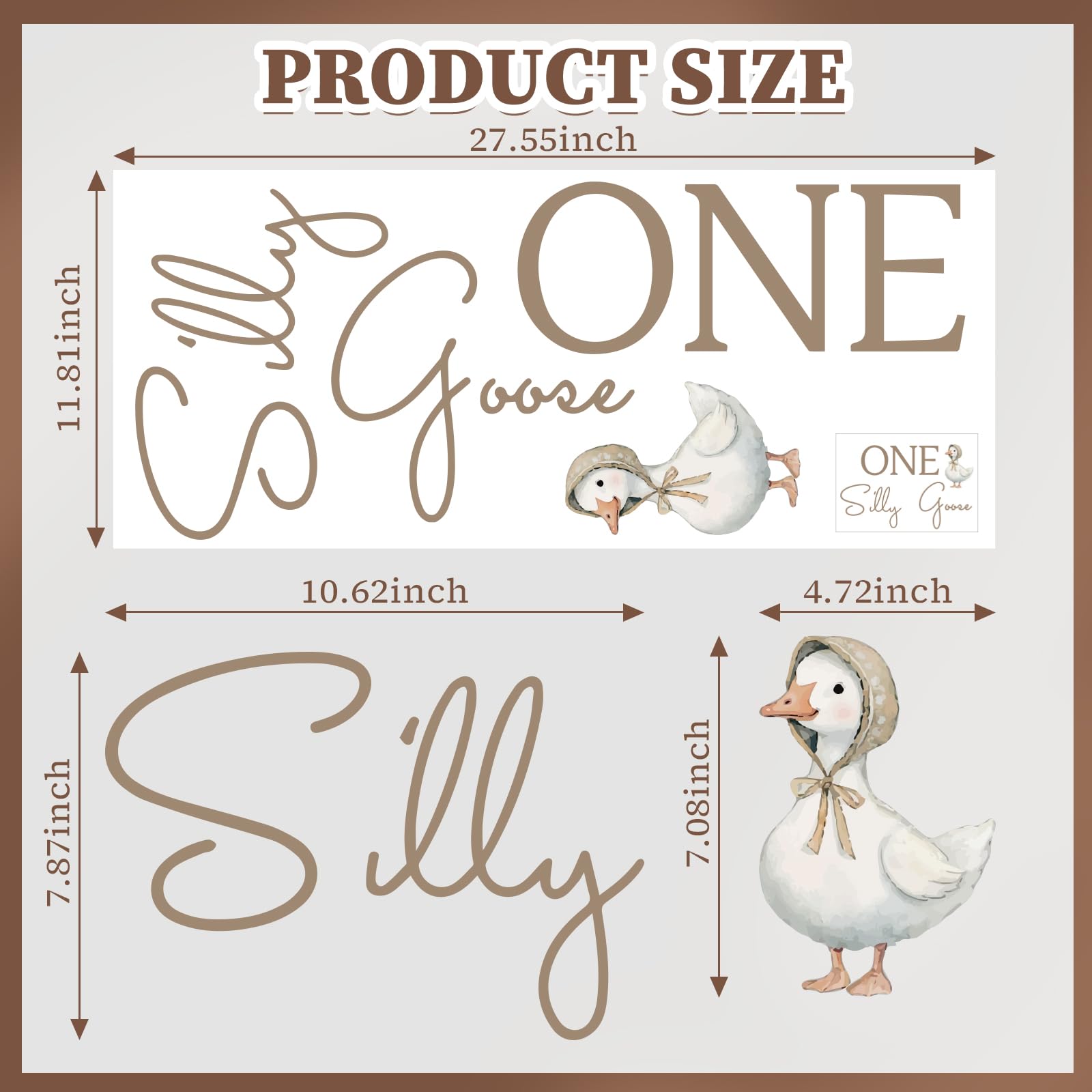 One Silly Goose Decal for Balloon Backdrop Arch, One Silly Goose Duck Bday Party Decorations, First Birthday Decal for Birthday Party Backdrop