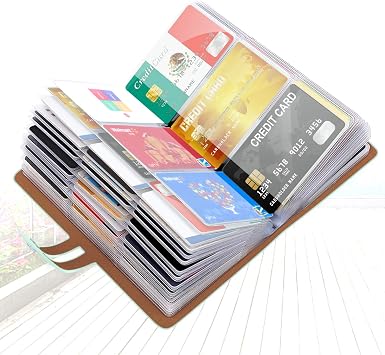 Padike RFID Credit Card Holder Business Card Organizer Business Card Holder, with 96 Card Slots Credit Card Protector for Managing Your Different Cards to Prevent Loss or Damage Light green