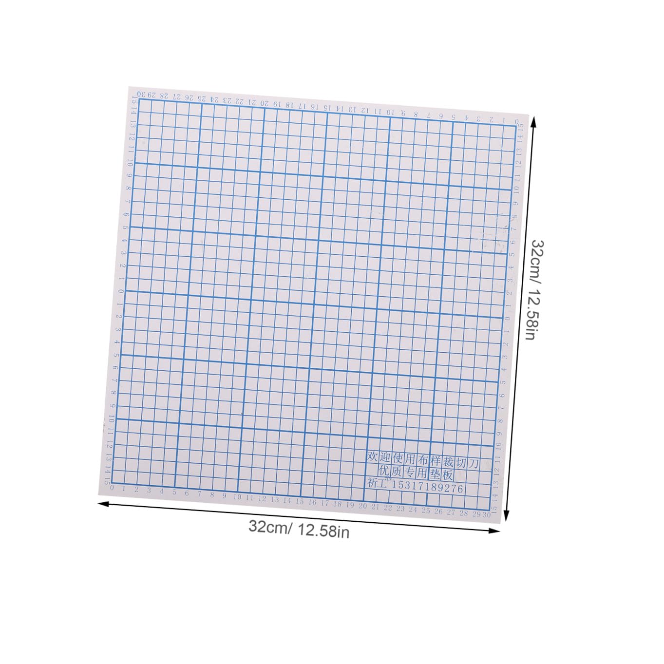 Housoutil Tappetino a Griglia per Macchina da Taglio Tessuti 30X30 CM in PVC Resistente Superficie Antiscivolo e Guida di Misurazione per Lavori Artistici su Stoffa e Sartoria di Precisione