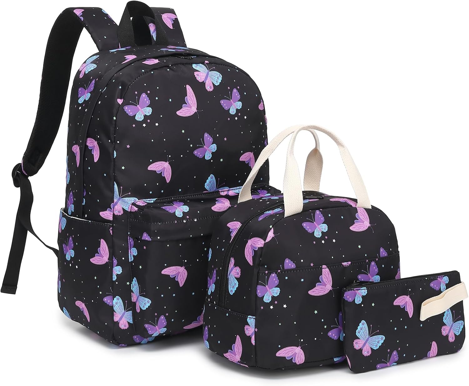 Avocado School Backpack for Teen Girls, 3-in-1 Kids Backpack Bookbag Set School Bags with Lunch Box Pencil Case
