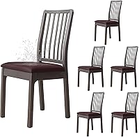Vista 14 de Dimatic Juego de 2 fundas de asiento para silla, de piel sintética, impermeables, fundas elásticas para sillas de comedor, fundas protectoras