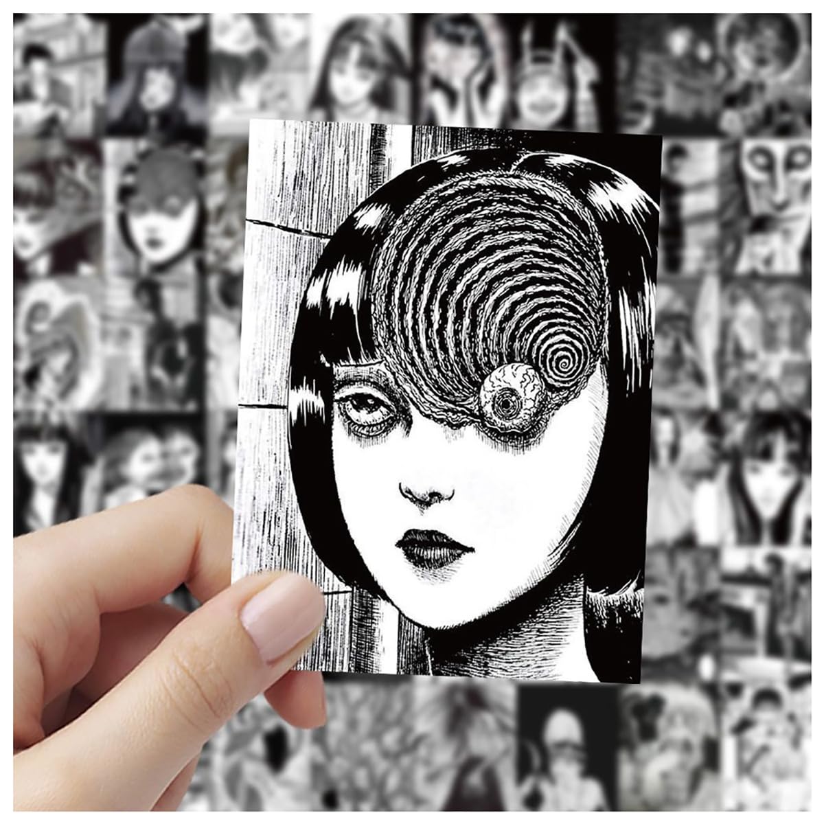 Amazon.co.jp: 伊藤潤二 ステッカー 川上富江 黒谷あざみ 双一