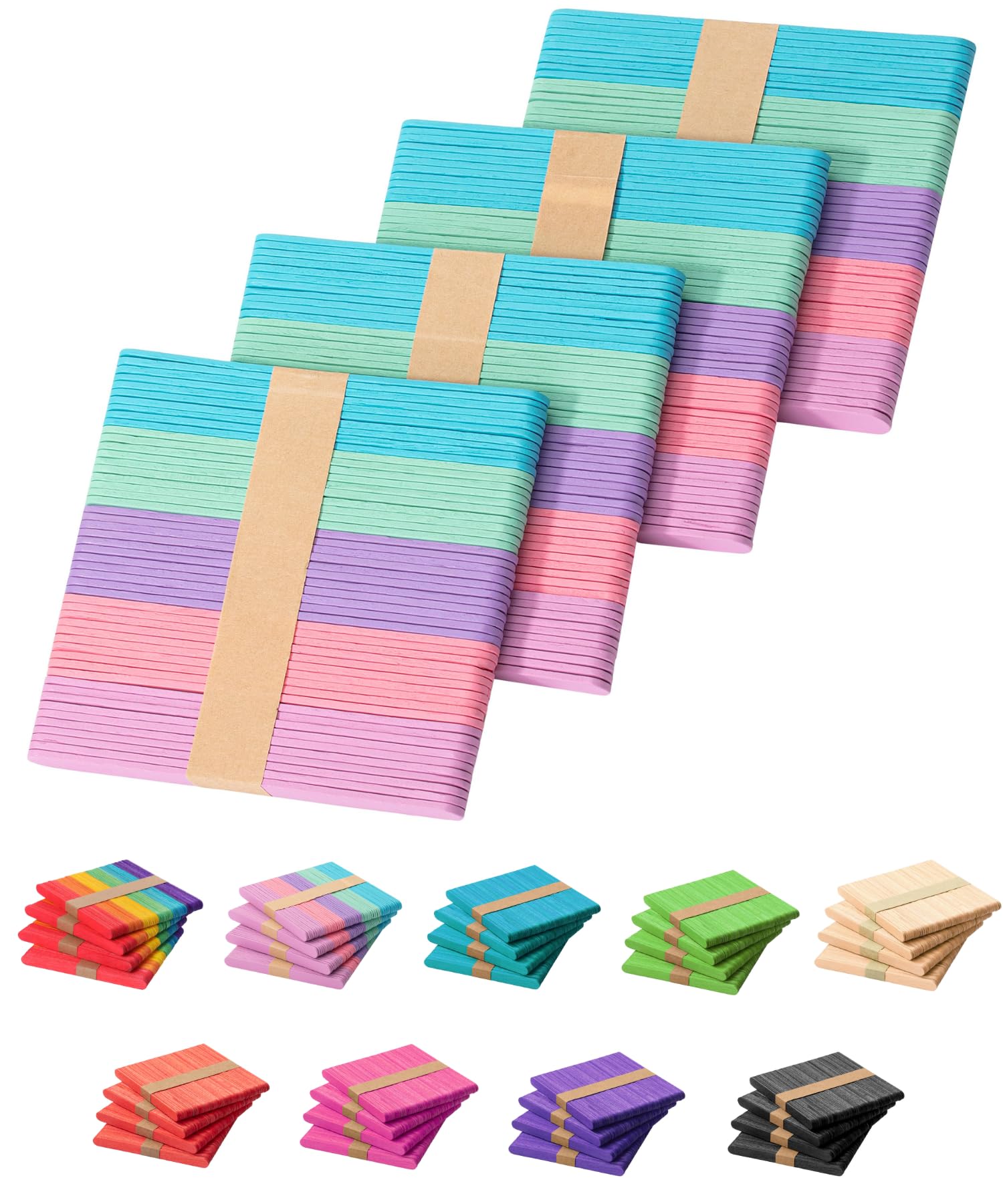 Amazon.com: Mr. Pen- Colored Popsicle Sticks, 4.5-Inch, 200 Pack ...