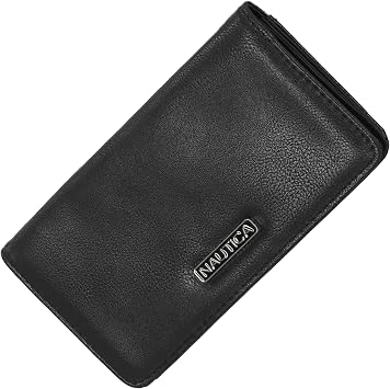 Nautica Seaside Slim Womens Wallet RFID Blocking Credit Card Holder, Coin Purse, Checkbook Organizer Clutch, Small Vegan Leather Wallet for Travel, Black