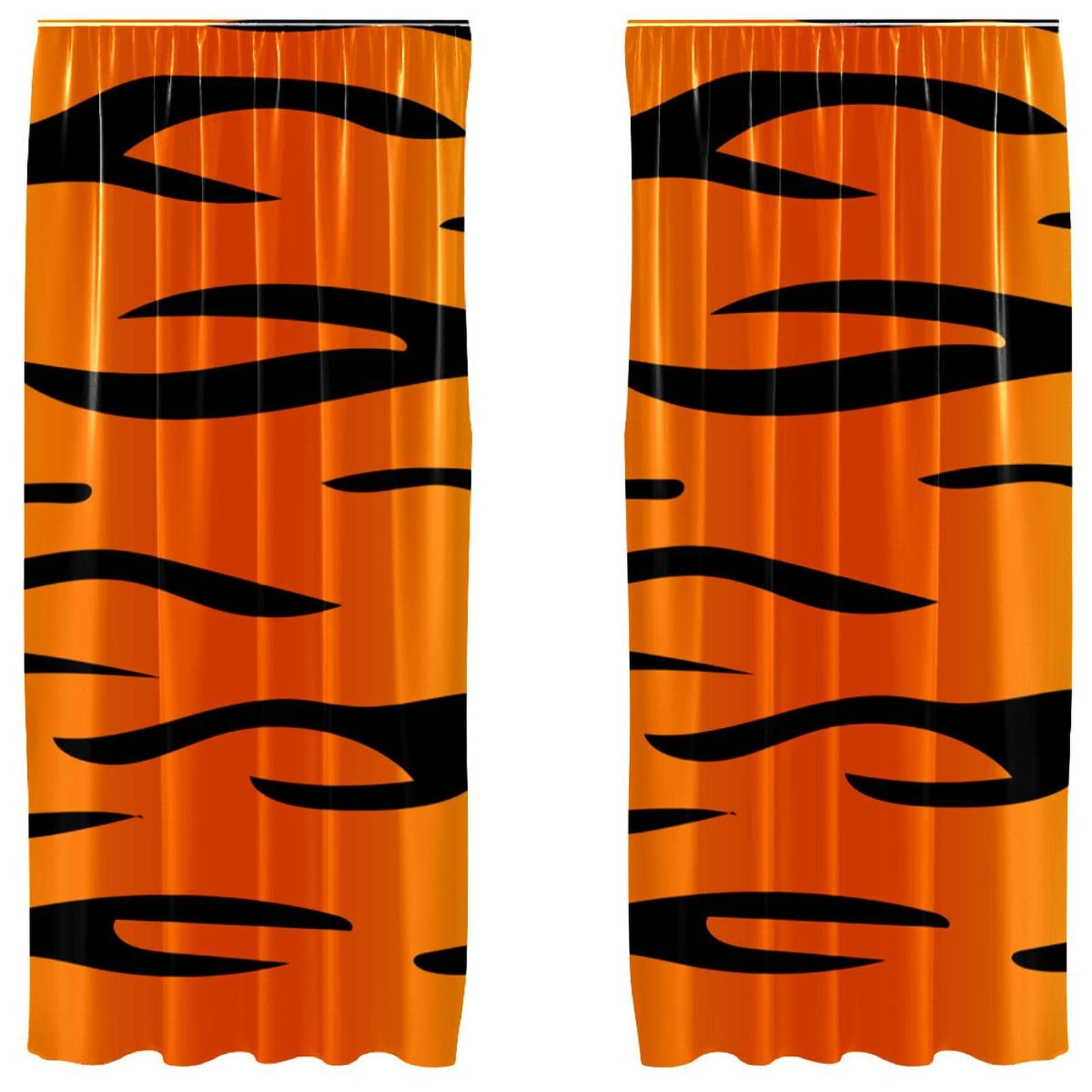 Panneaux décoratifs rayures tigrées ombrées : rideaux élégants 139.7x213.4 cm