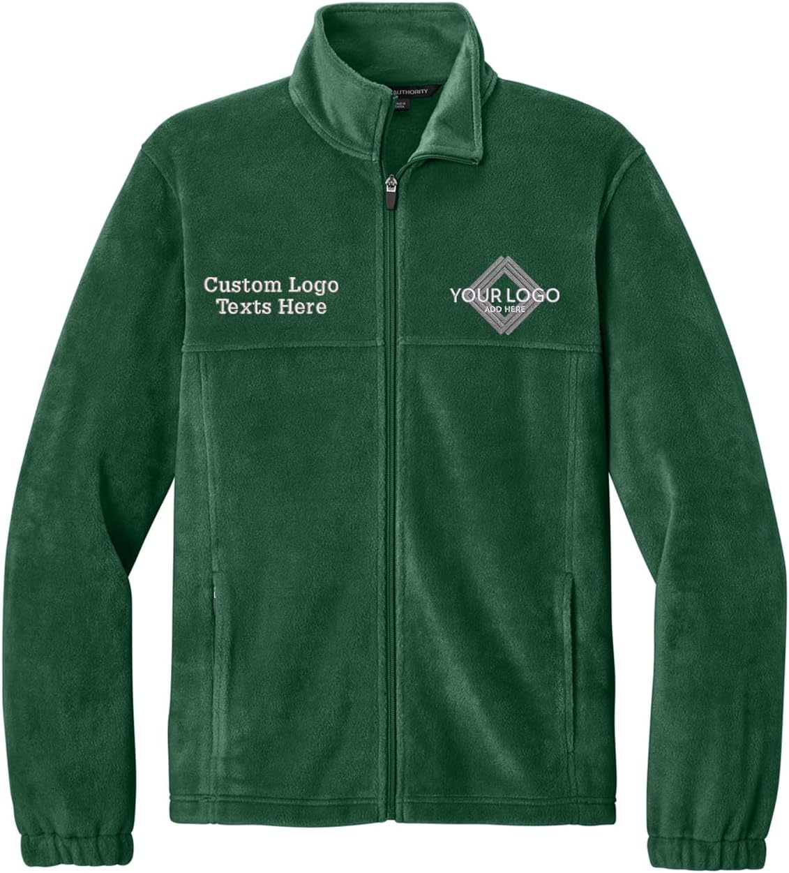 INK STITCH Men F190 Custom Embroidery Personalized Logo Texts Plush Full Zip Fleece Jackets