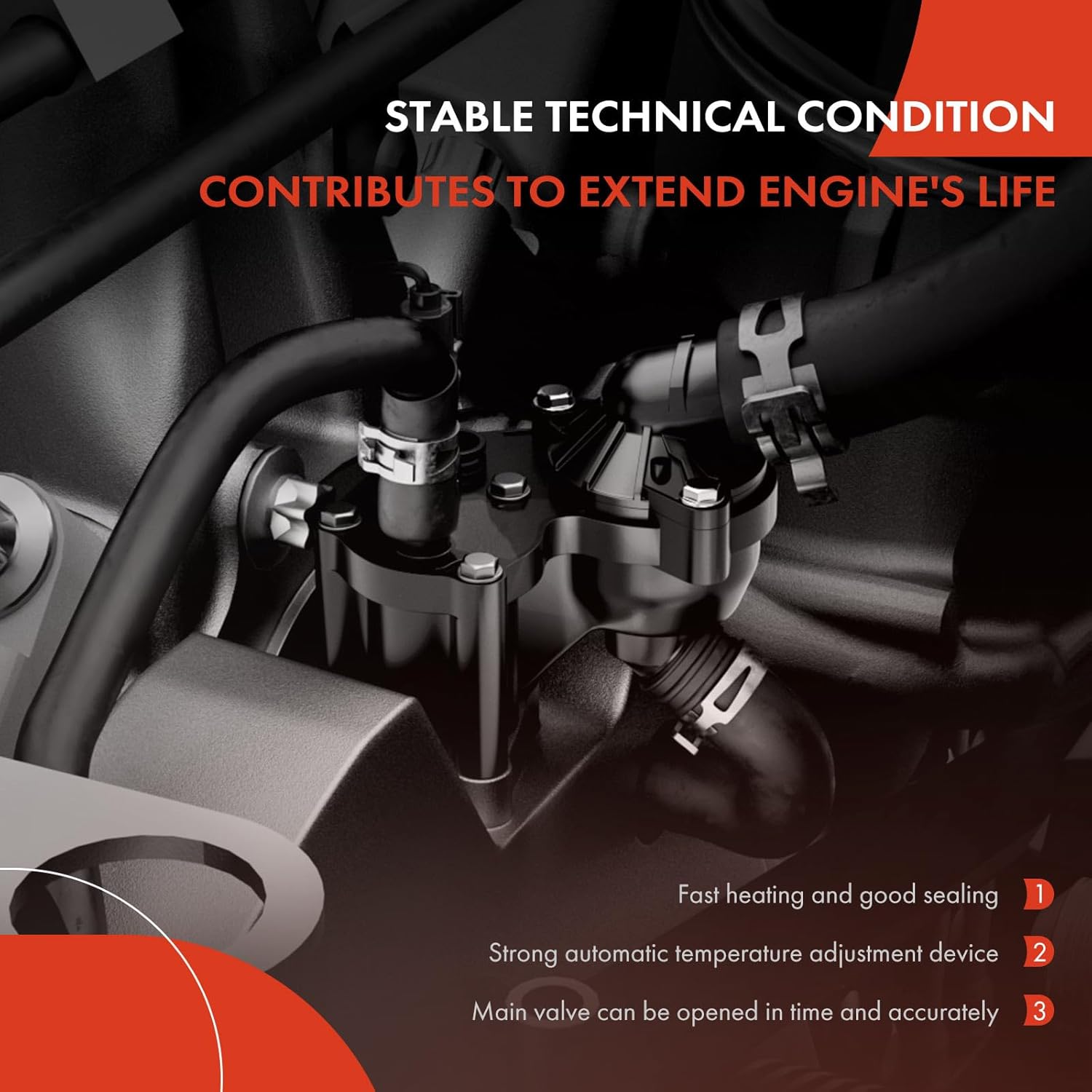 A-Premium Engine Coolant Thermostat Housing Assembly Compatible with GM LS1 LS2 LS7 1997-2008 Engine Thermostat, Black Aluminum, Straight, with 160° Thermostat and 2 Bolts