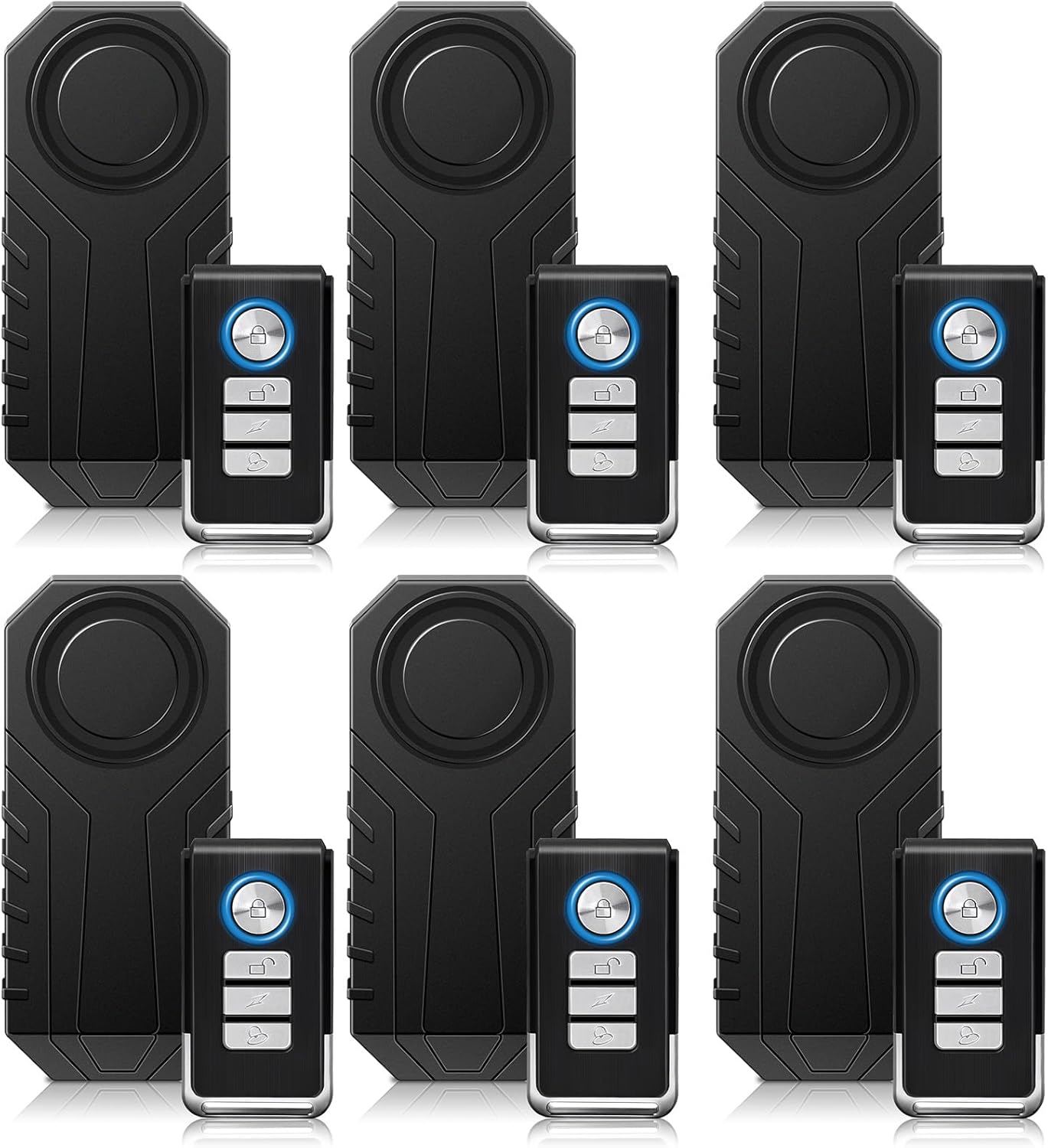 113db Loud Bicycle Alarm System Anti Theft,Vibration Sensing Bike Alarm with Remote,IP65 Waterproof,SOS Function,Suitable for Electric Bicycles,Mobility Scooters,Electric Bicycles,6PK