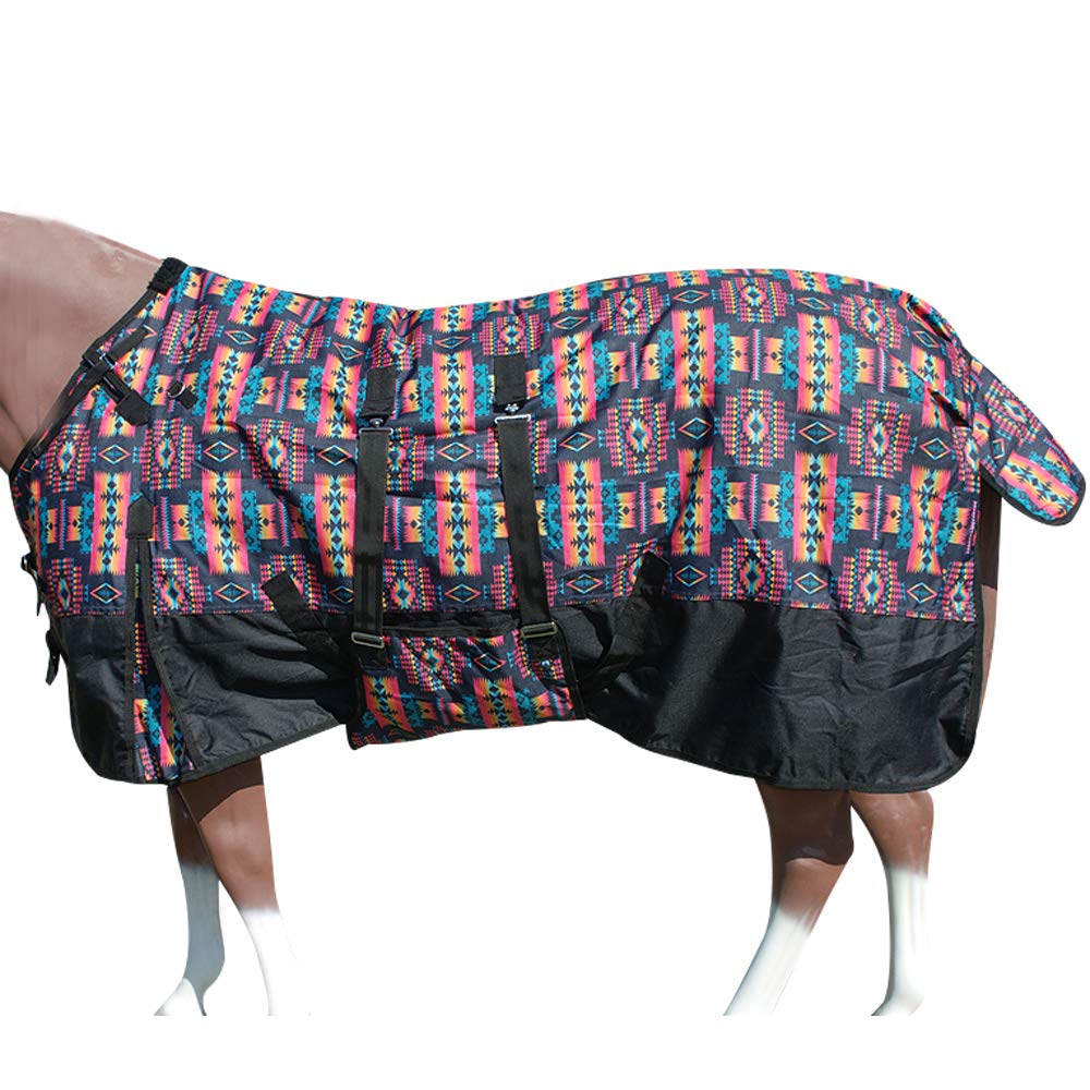 HILASON Black Aztec 600D Winter Horse Blanket