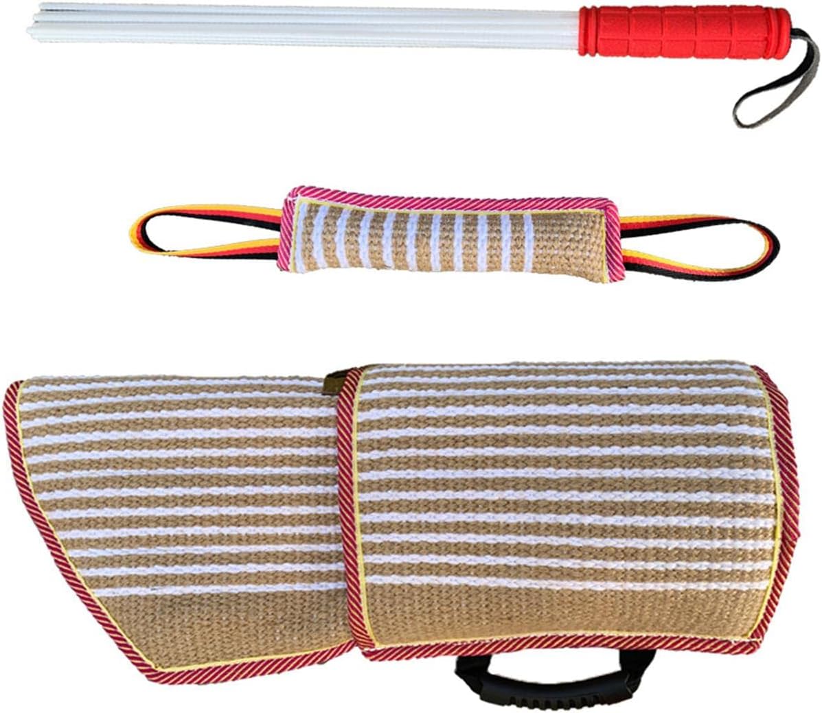 3Pcs Dog Bite Training Set Biting Tugging Toy Pet Supplies Agility Trainer Dog Bite Pillow Tug Toy for Biting All Breed Outdoor Fetching Puppy, Red
