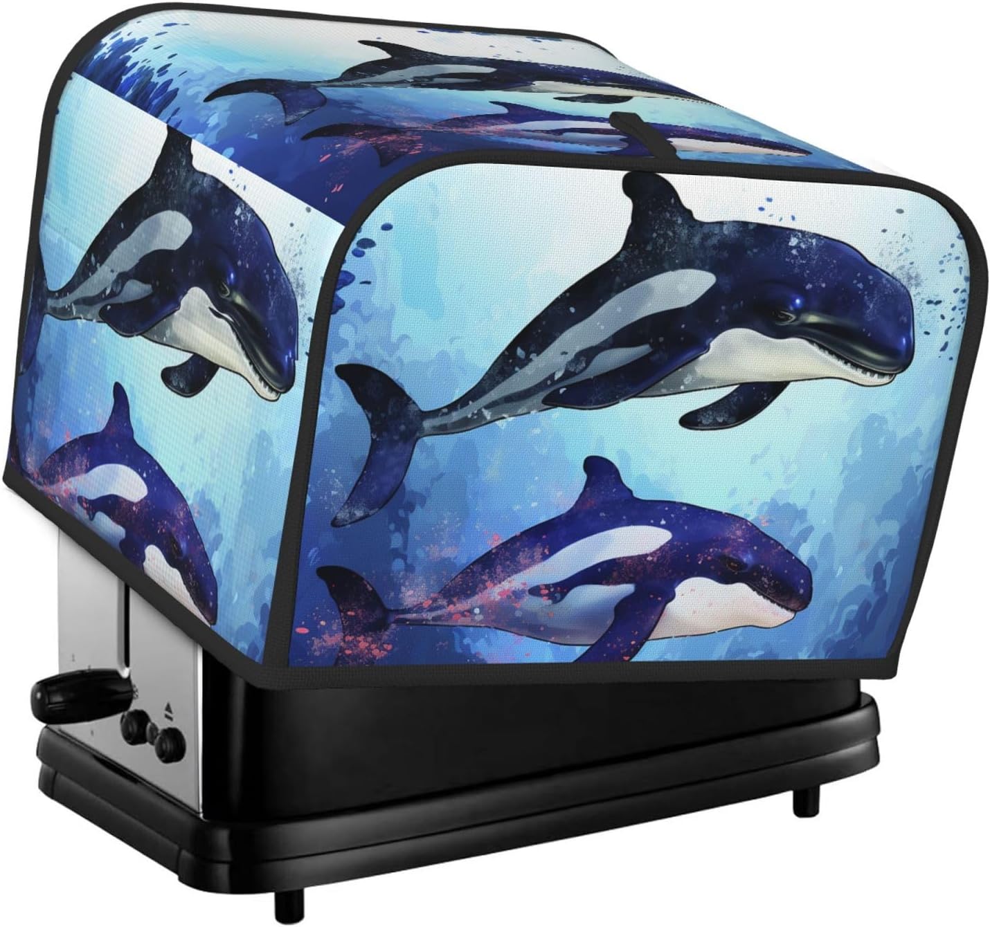 Orca Killer Whale Toaster Cover 4 slice Kitchen Small Appliance Covers with Pockets Toaster Dust Cover with Top Handle Oven Cover Washable Universal Bread Maker Cover for Kitchen