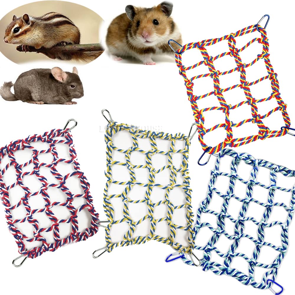 METAIS Pet Boredom Breaker Rat Chipmunks Squirrel Cargo Net Small animals Climbing Toys (Yellow)