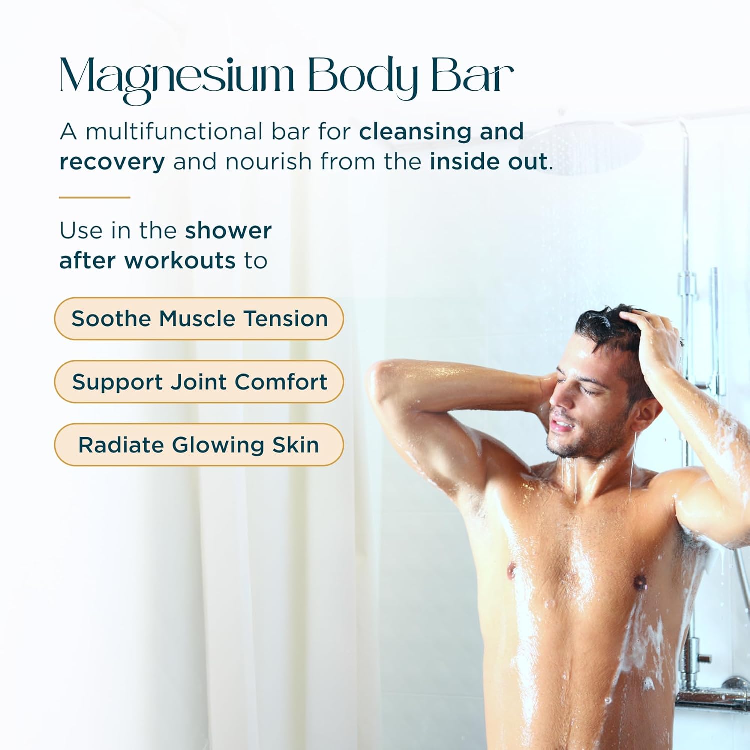 Abundant Natural Health Magnesium Exfoliating Body Bar Enriched With Goat’s Milk and Olive Oil to Soothe and Hydrate Skin, Gentle Exfoliator, 90g (Pack of 2)
