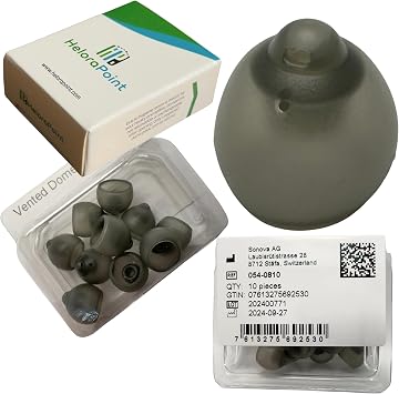 Phonak Vented Hearing Aid Domes 4.0 Medium Size M 10 Domes in 1 Pack Compatible with Marvel, Paradise, Lumity RIC Devices Open Fit Original Phonak Replacement Tips 054-0810