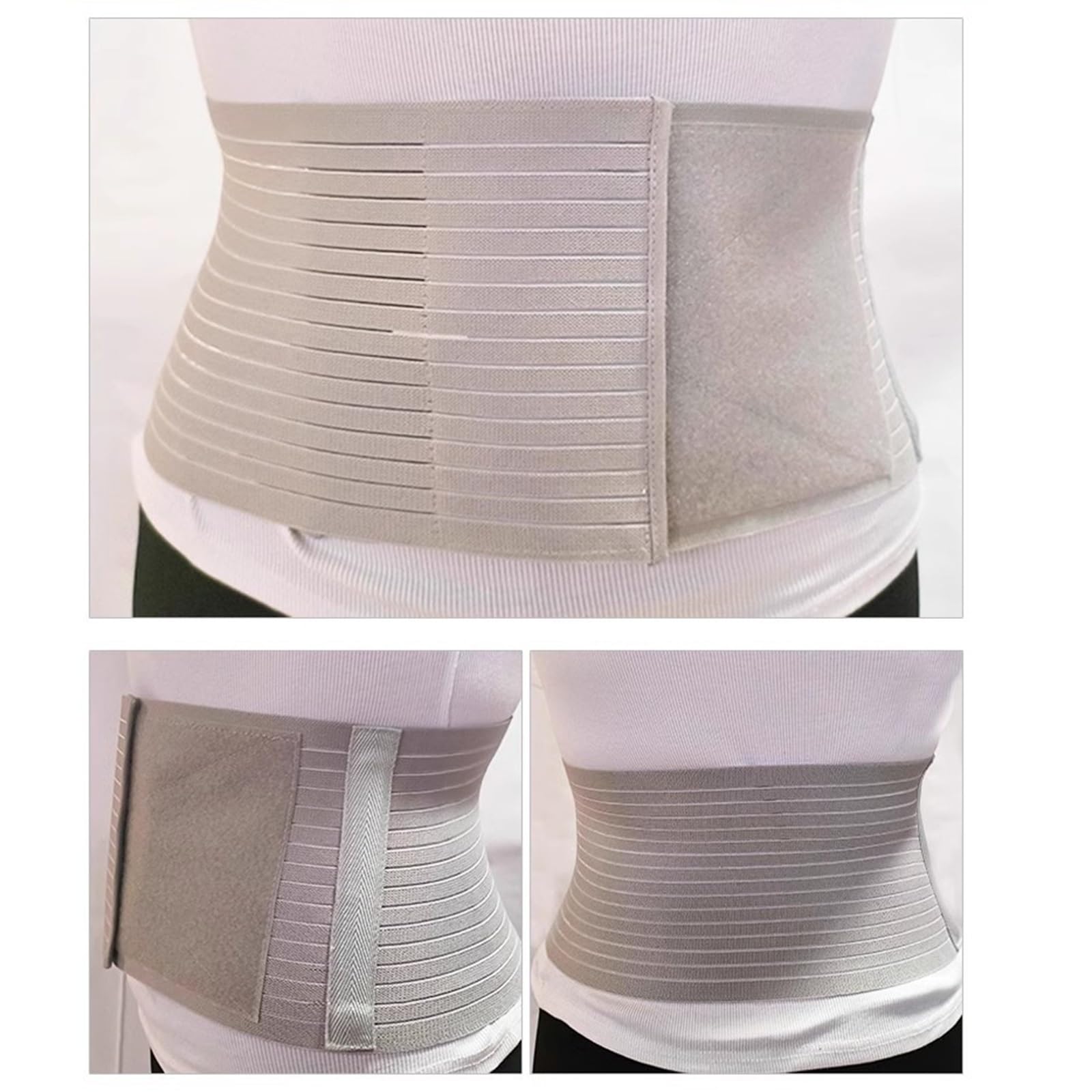 Fascia Ernia Ombelicale, Fascia Addominale Post Operatoria, con 2 Cuscinetti a Pressione, Unisex, Adatta per Ombelico, Parete Addominale e Parte Superiore Dell'addome(L)