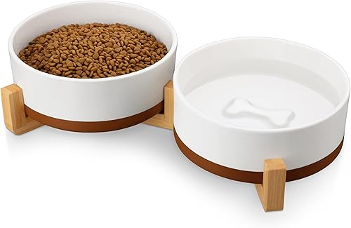 Miniatura 14 de MALACASA Cuencos para Perros, Cuencos de Cerámica para Comida y Agua para Perros de Tamaño Pequeño, Tazón para Mascotas de 1.5 Tazas de Capacidad
