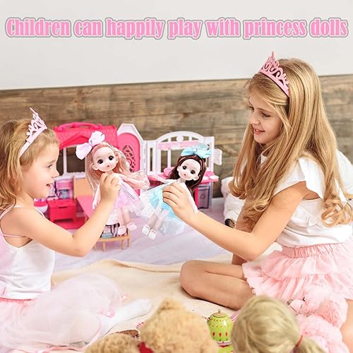 Miniatura 4 de Juego de muñecas pequeñas con mini princesa para niñas, juguetes para niñas de 3, 4, 5, 6 años, regalo para niñas, 4 piezas de figuras de princesa