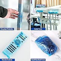 Vista 8 de Annhua Película de barrera dental para tatuaje, envoltura de plástico azul con caja dispensadora, hojas perforadas de 4 x 6 pulgadas, cinta adhesiva