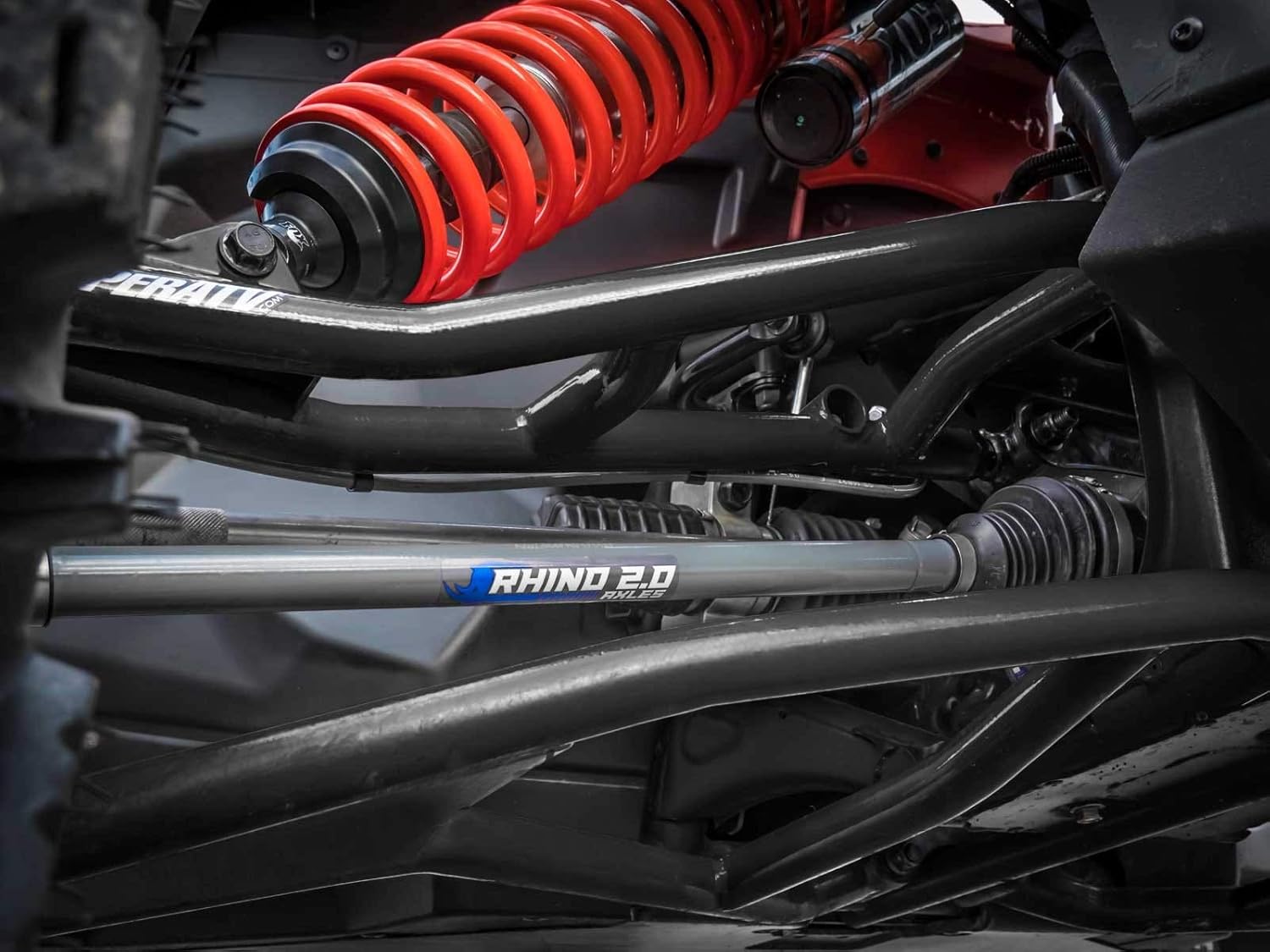 SuperATV 72 Inch Wide Black Front A-Arms for 2017+ Can-Am Maverick X3 (See Fitment) | 2.25X Stronger Than Stock | 1.5" Ground Clearance | Includes Super Duty 300M Preinstalled Ball Joints